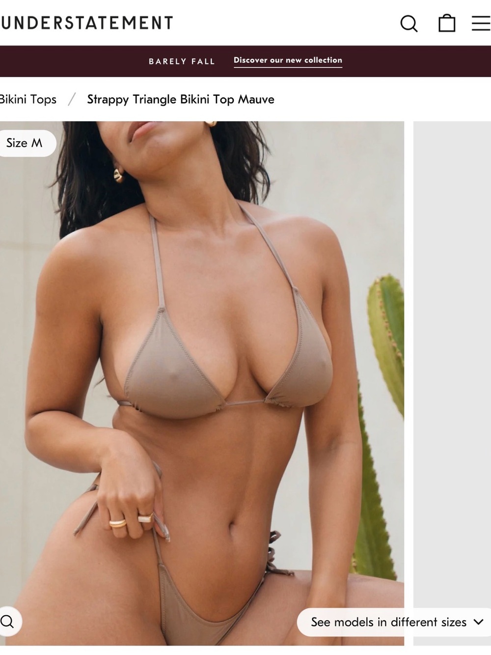 Mauve Strappy Triangle Bikini Top - Understatement